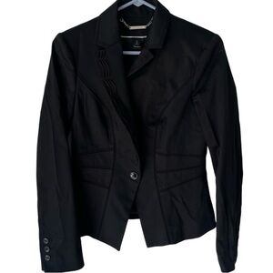 White House Black Market Jacket Women's 4 Black Cropped Witchy Boho Old Money